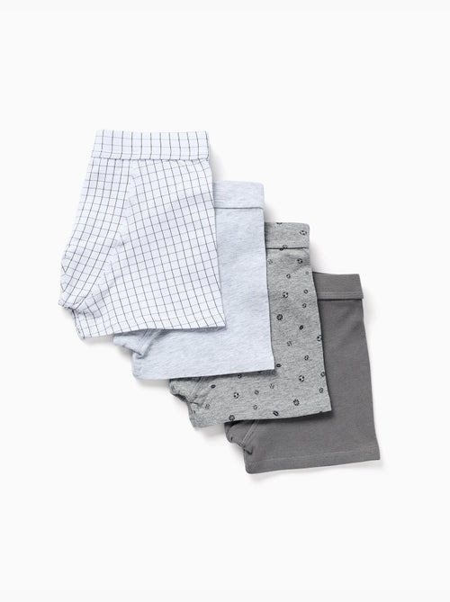 Lot de 4 boxers en coton unis/imprimés - Kiabi Lot de 4 boxers en coton unis/imprimés - Kiabi
