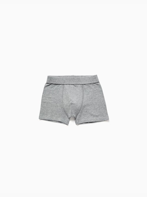 Lot de 4 boxers en coton unis/rayés - Kiabi