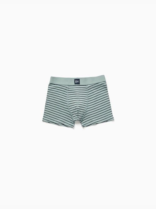 Lot de 4 boxers en coton unis/rayés - Kiabi