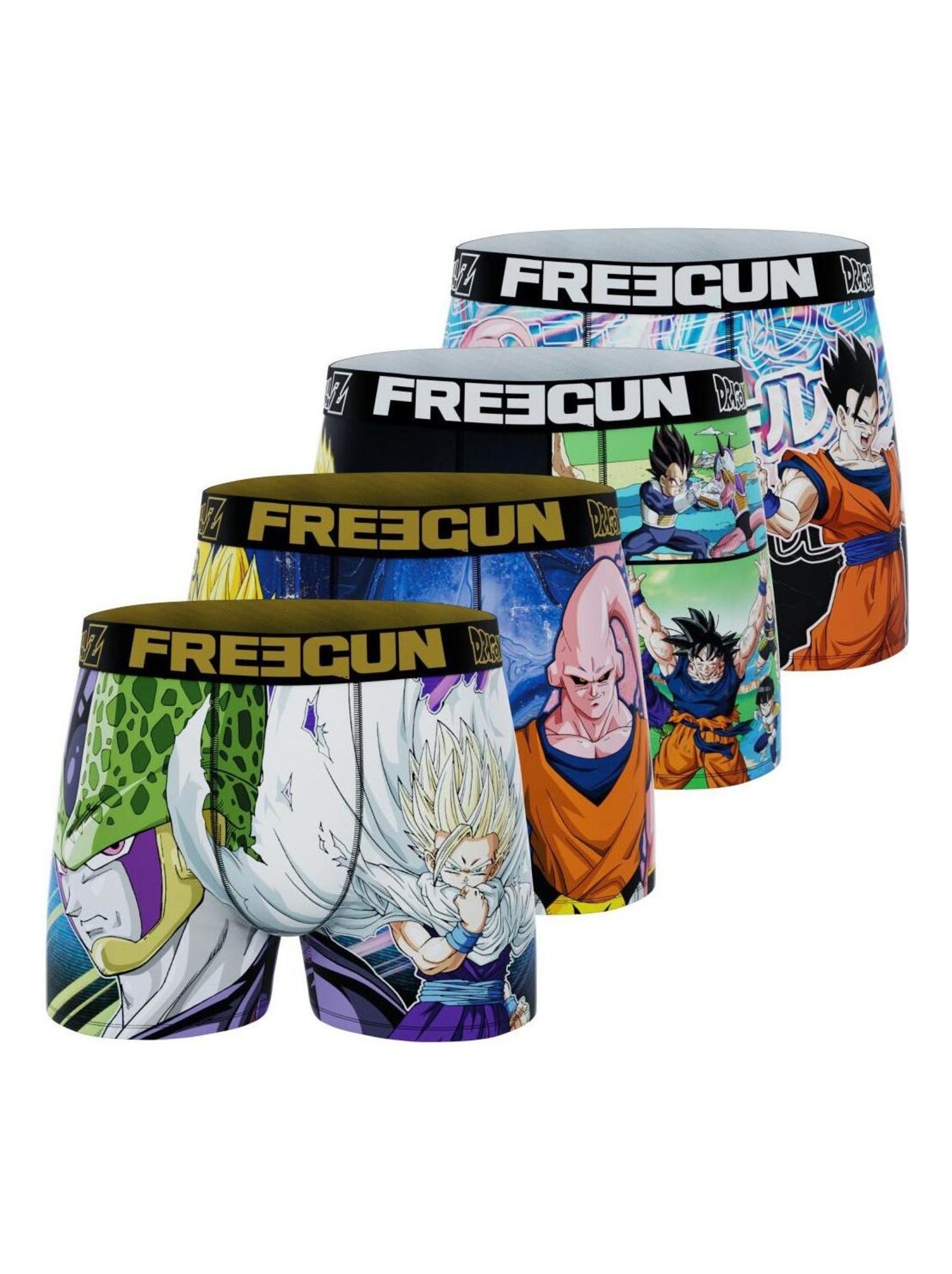 Lot de 4 boxers enfant Dragon Ball Z Freegun Bleu Kiabi nu