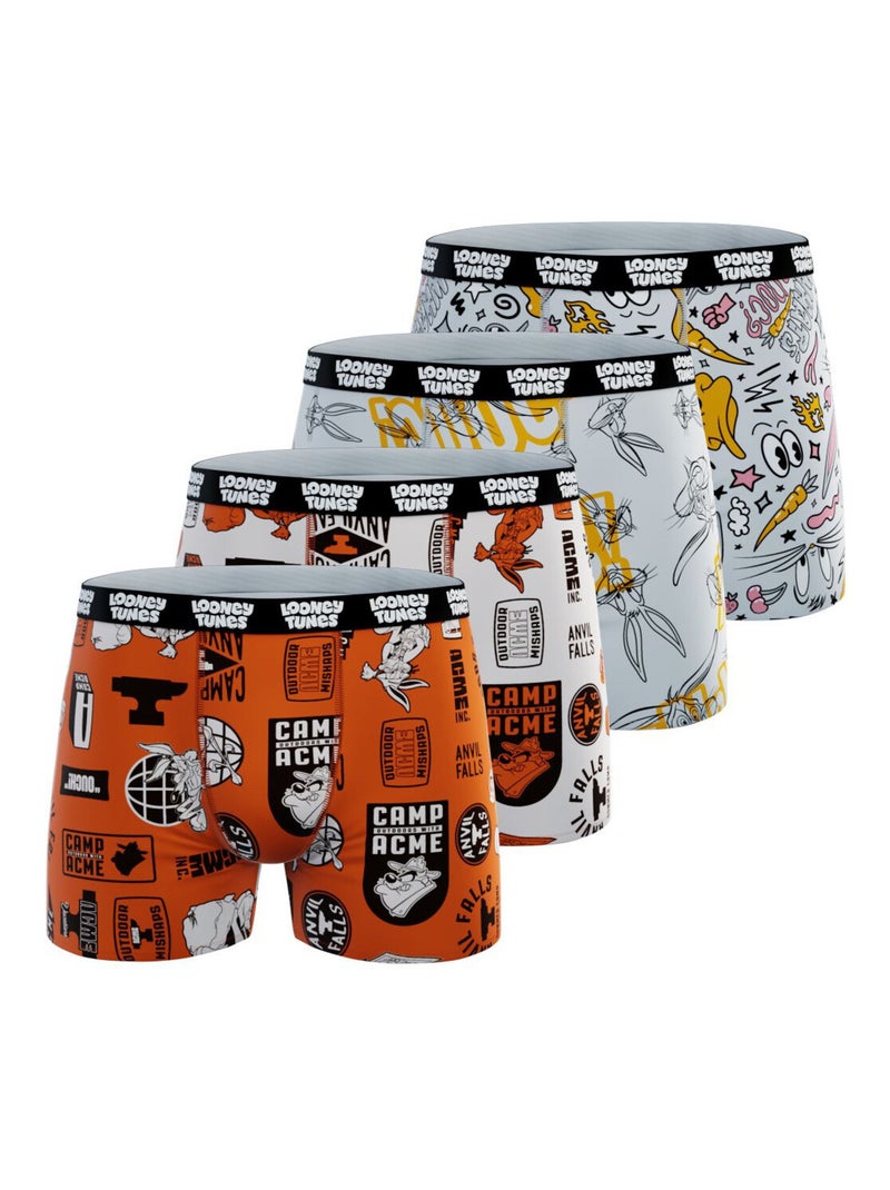 Lot de 4 boxers enfant Looney Tunes Looney Tunes Orange - Kiabi