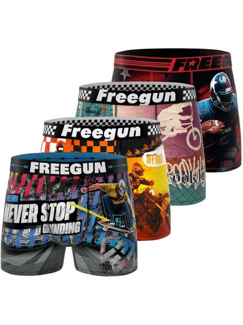 Lot de 4 boxers enfant Summer Sport  Freegun - Kiabi