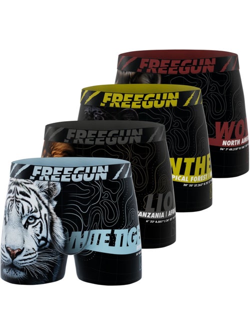 Lot de 4 boxers enfant Wild Life Freegun - Kiabi