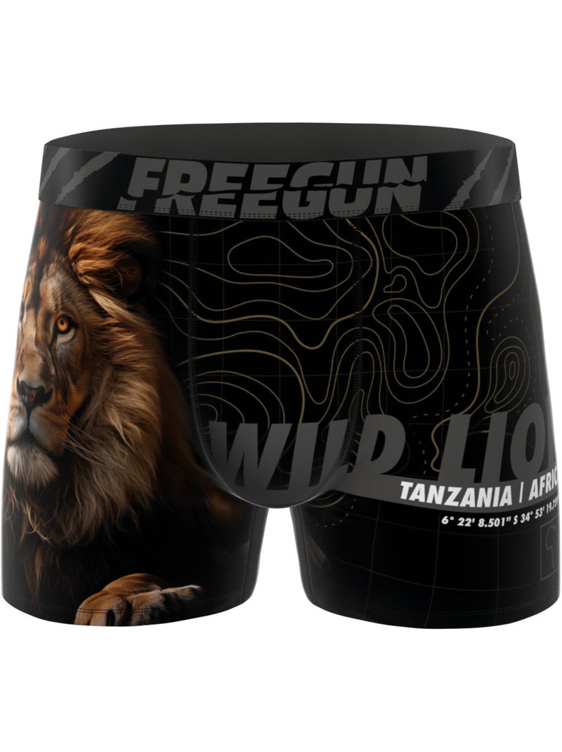 Lot de 4 boxers enfant Wild Life Freegun Noir - Kiabi
