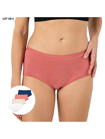 Lot de 4 shortys femme Eco Pack Basic Athena