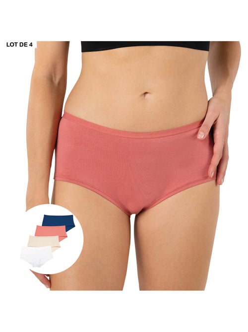 Lot de 4 boxers femme Ecopack Basic Athena - Kiabi