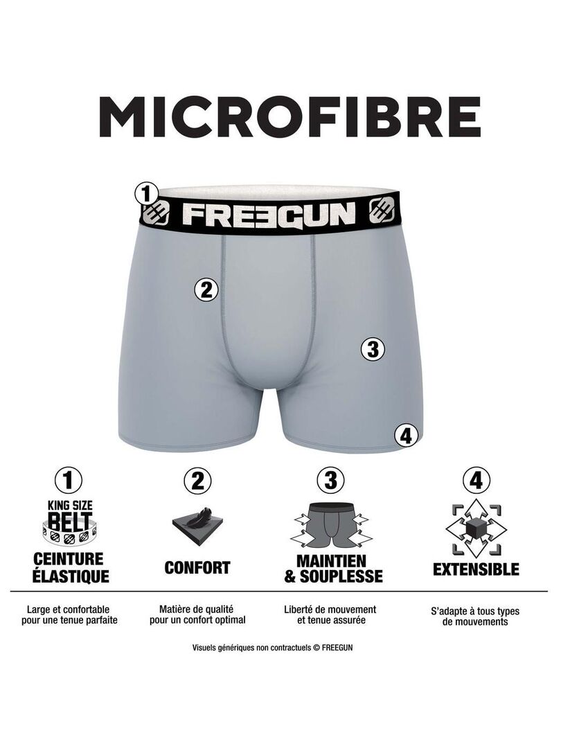 Lot de 4 boxers garçon Art Attack Freegun Rouge - Kiabi