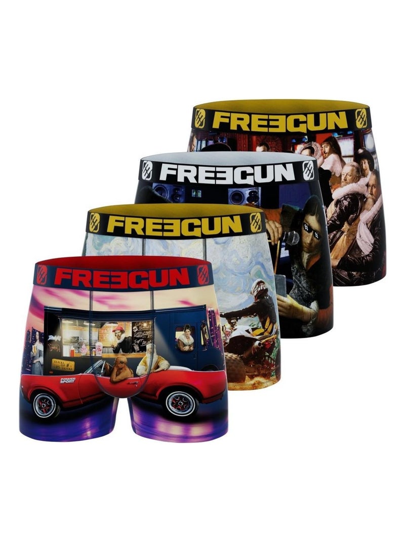 Lot de 4 boxers garçon Art Attack Freegun Rouge - Kiabi