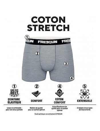 Lot de 4 Boxers garçon coton Bleu Freegun