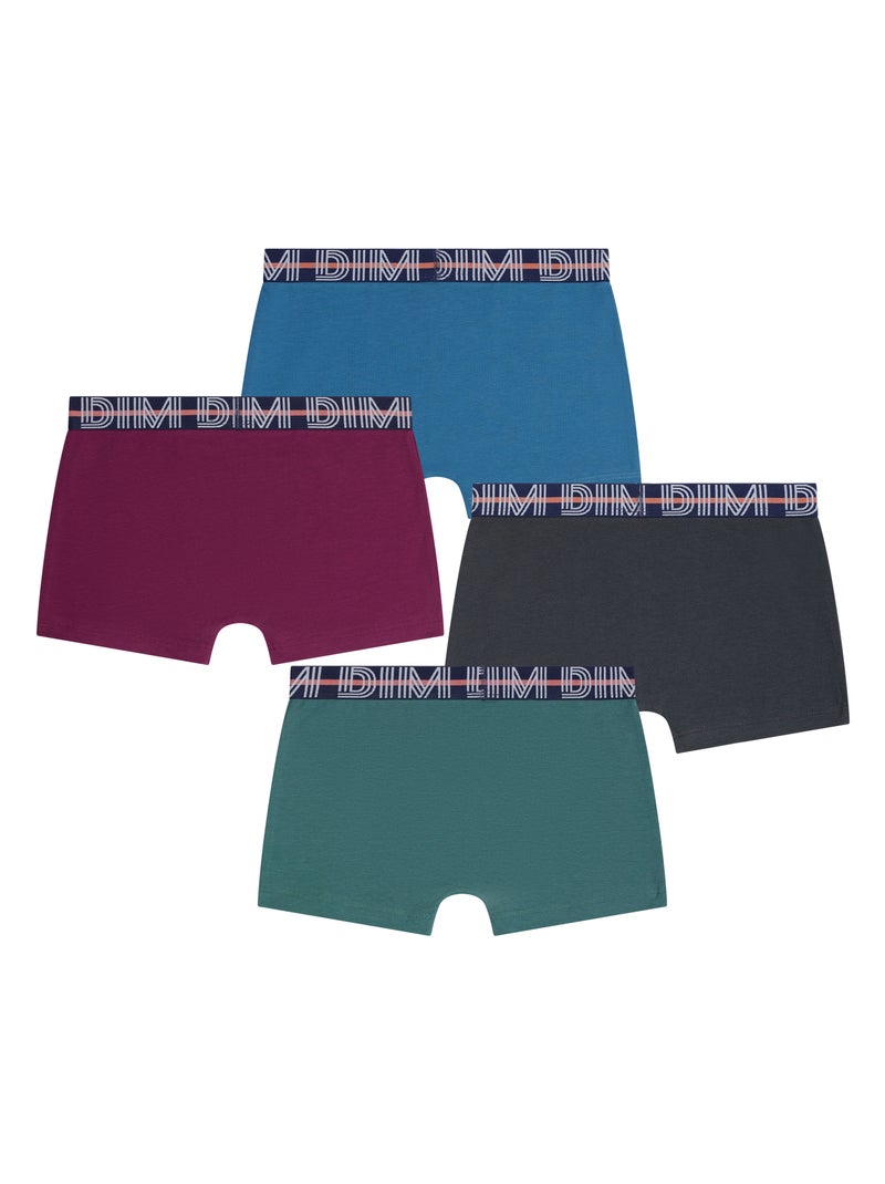 Lot de 4 Boxers garçon Coton Ecodim Bleu clair - Kiabi