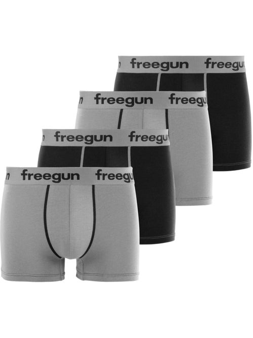 Lot de 4 Boxers garçon coton Gris Freegun - Kiabi