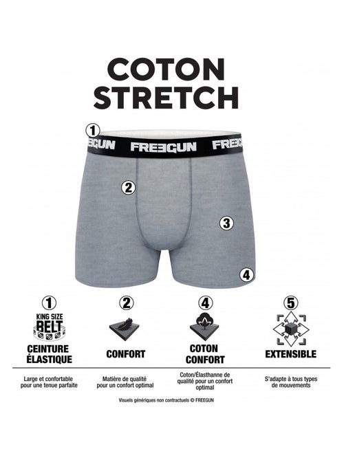 Lot de 4 Boxers garçon coton Rouge Freegun - Kiabi