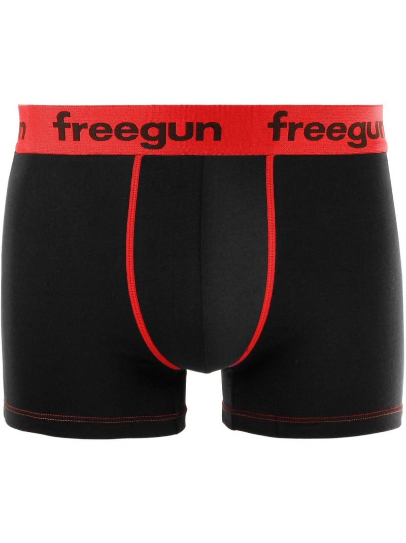Lot de 4 Boxers garçon coton Rouge Freegun Noir - Kiabi