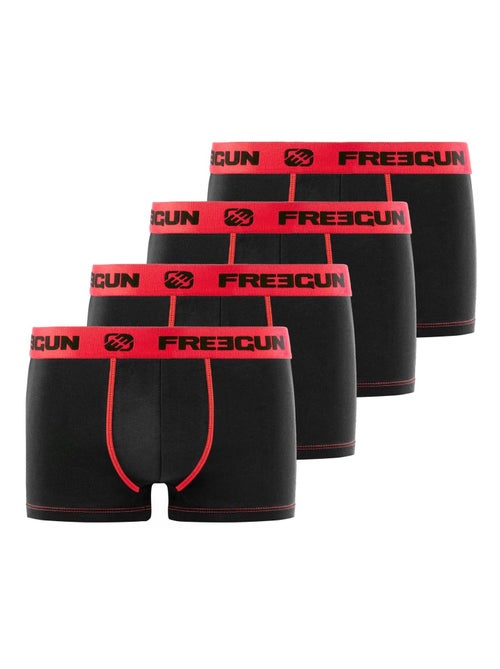 Lot de 4 Boxers garçon coton Rouge Freegun - Kiabi