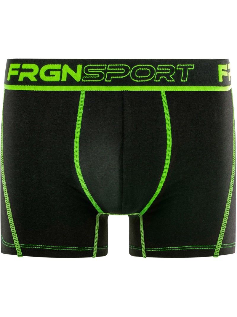 Lot de 4 boxers garçon Dynamic Soft Touch avec surpiqûres Mark Freegun Vert - Kiabi