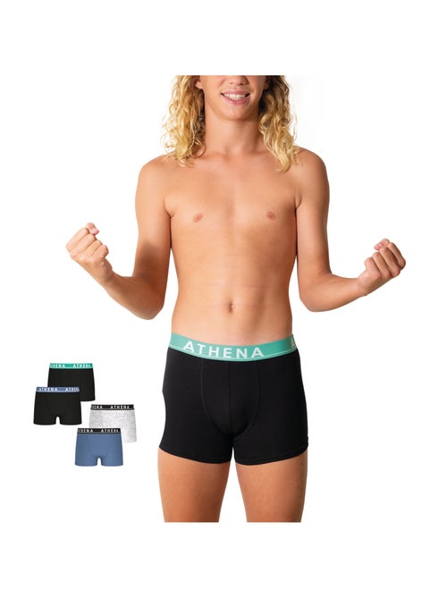 Lot de 4 boxers garçon Easy Color Athena - Kiabi