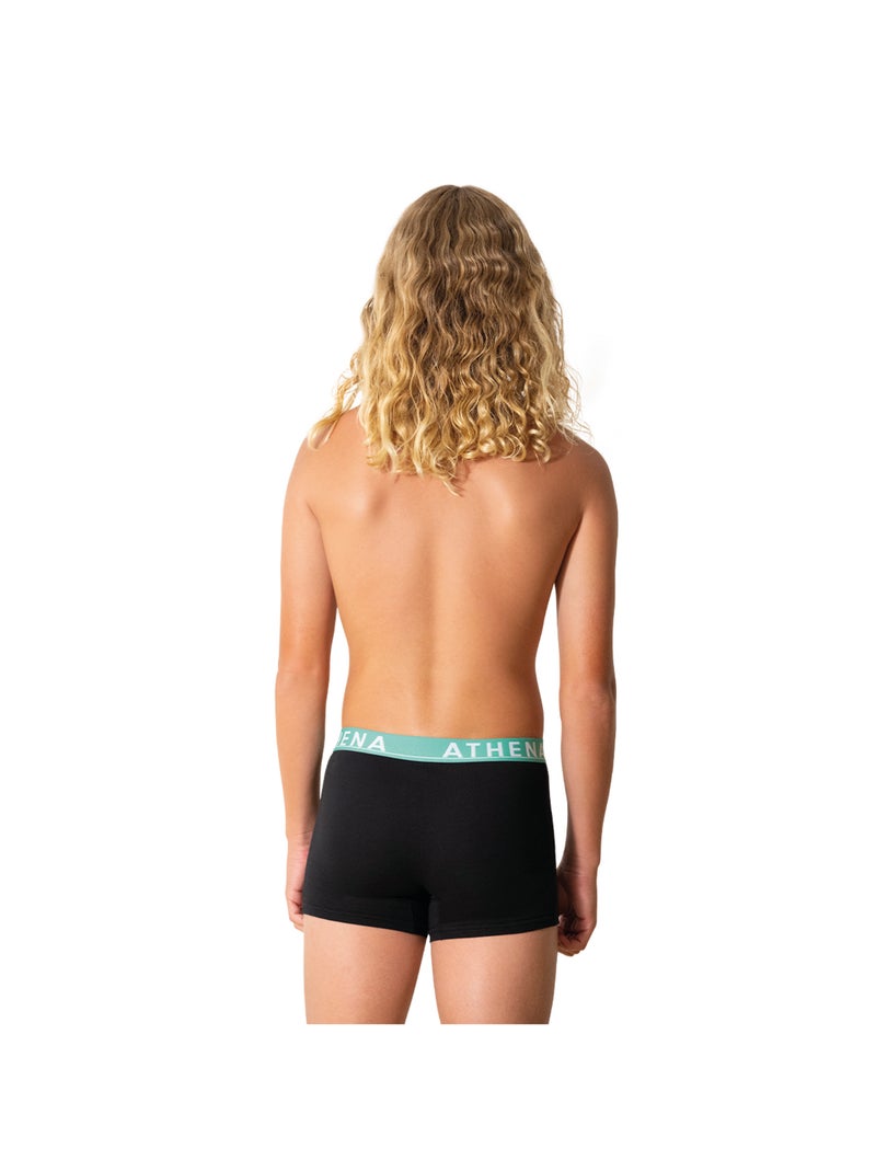 Lot de 4 boxers garçon Easy Color Athena Noir Bleu - Kiabi