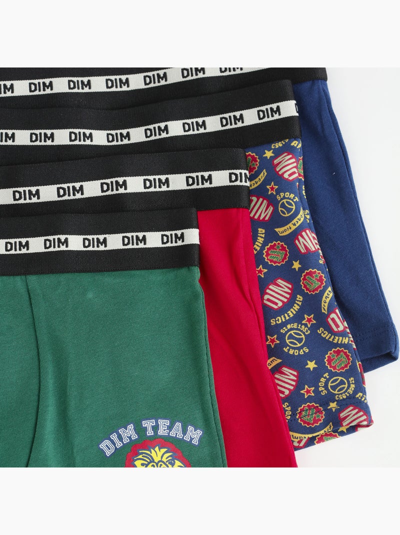 Lot de 4 boxers garçon Fashion Coton Stretch Rouge - Kiabi