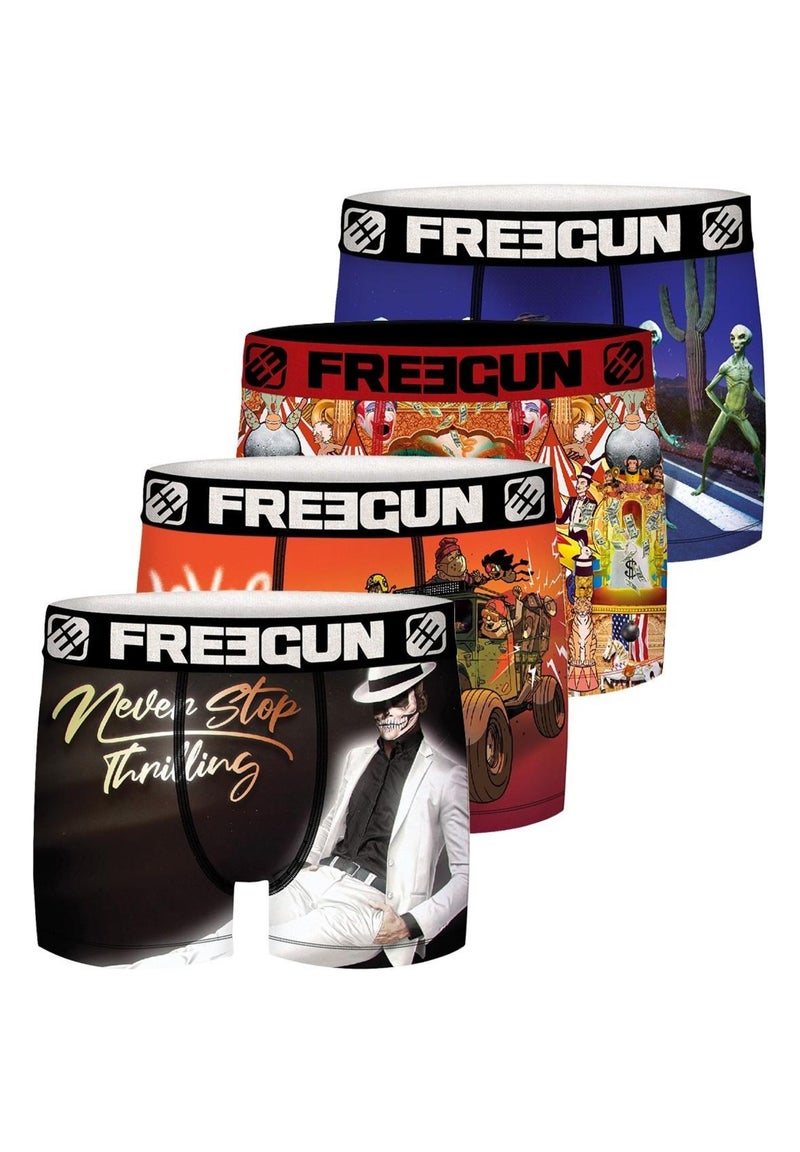 Lot de 4 Boxers garçon Illyminaty Freegun Noir - Kiabi
