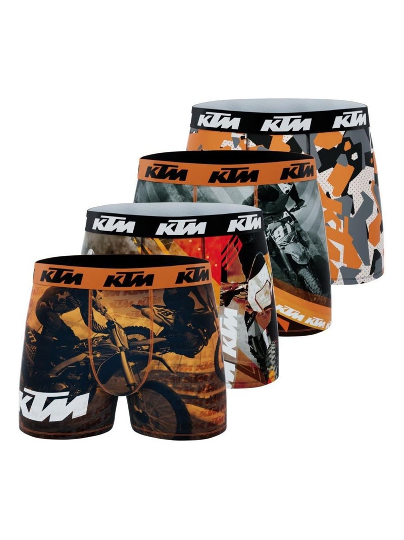 Lot de 4 boxers garçon Ktm Imprimé Ktm Noir - Kiabi