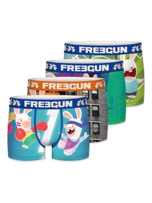 Lot De 3 Boxers Enfant Lapins Cretins - Microfibre Ultra-douce, élastique Confortable - Taille Unique à Choisir
