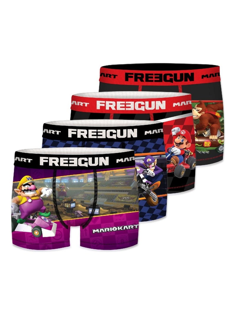 Lot de 4 boxers garçon Mario Kart Freegun Rouge - Kiabi