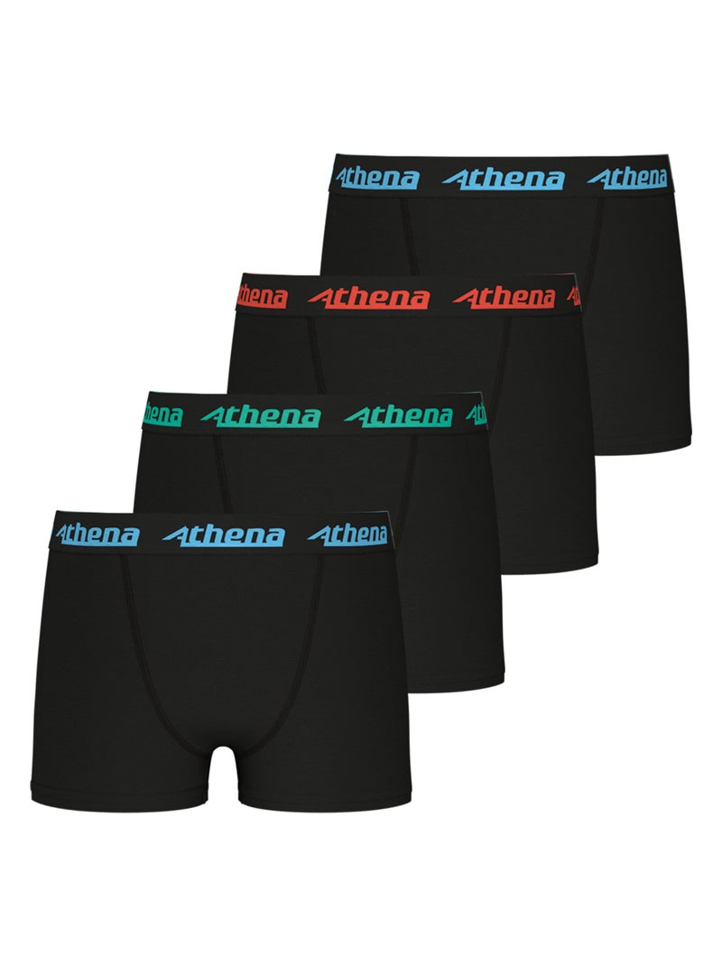 Lot de 4 boxers garçon My Petit Prix Athena Noir - Kiabi