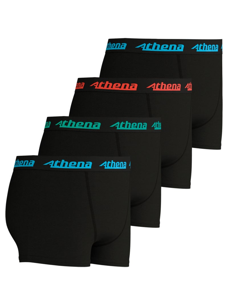 Lot de 4 boxers garçon My Petit Prix Athena Noir - Kiabi