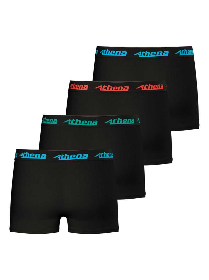 Lot de 4 boxers garçon My Petit Prix Athena Noir - Kiabi