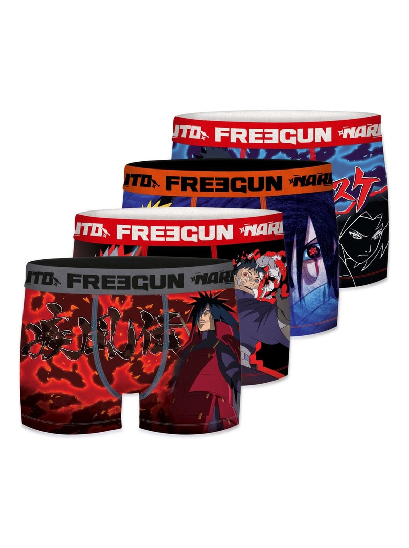 Lot de 4 Boxers garçon Naruto Shippuden Freegun Rouge - Kiabi