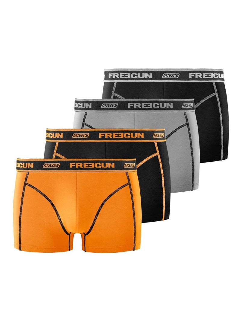 Lot de 4 boxers homme Aktiv Freegun Orange - Kiabi