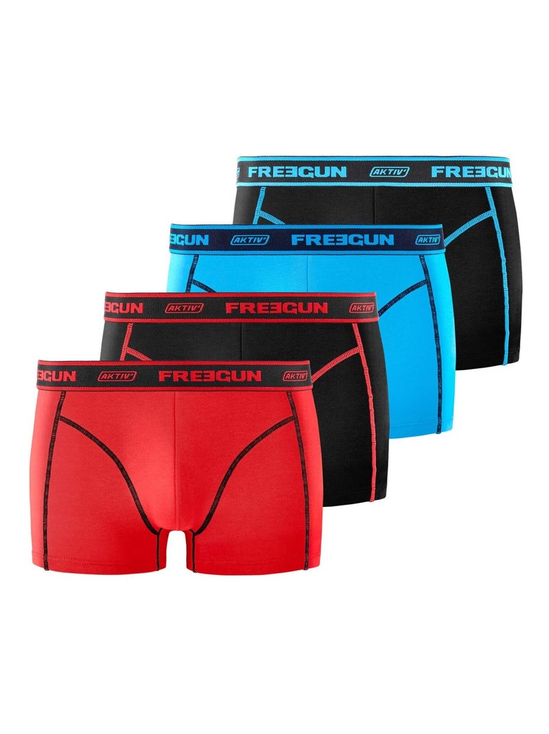 Lot de 4 boxers homme Aktiv Freegun Rouge - Kiabi