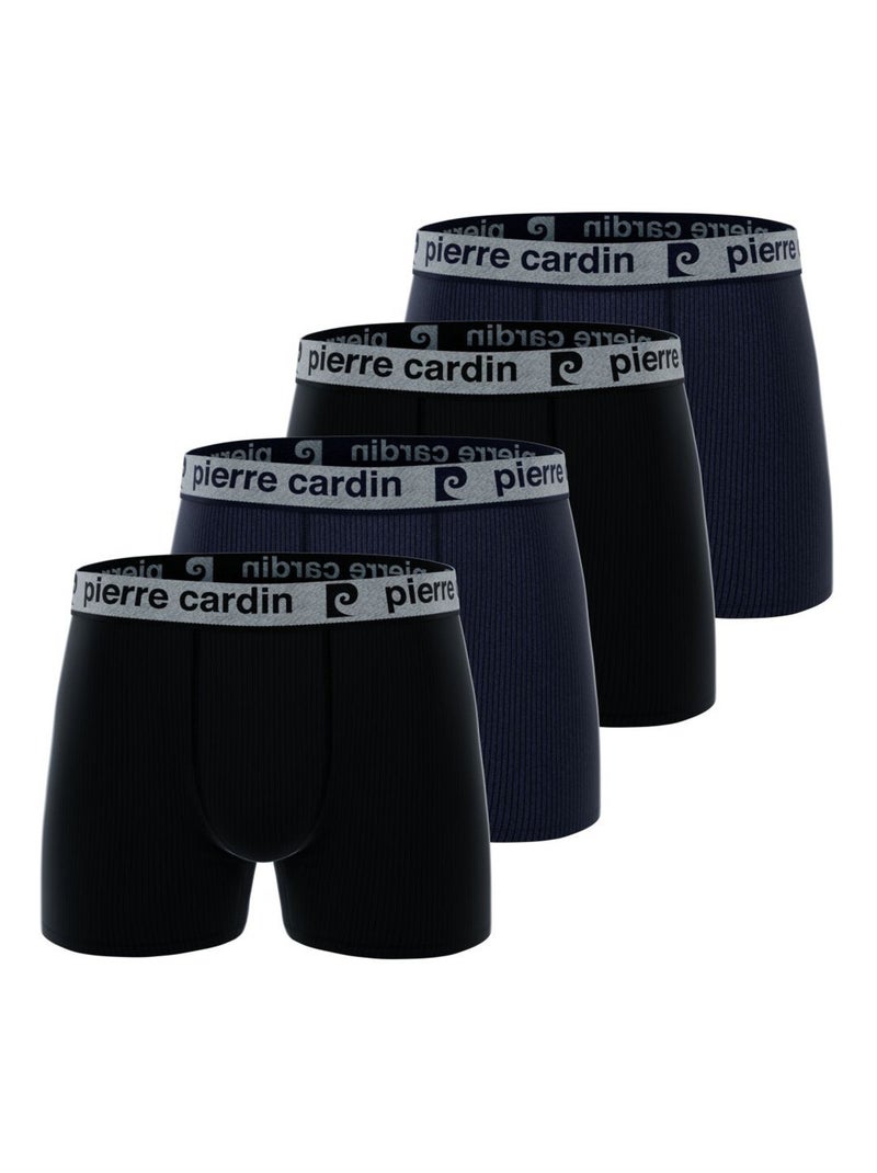 Lot de 4 boxers homme Alonzo Pierre Cardin Noir Gris - Kiabi
