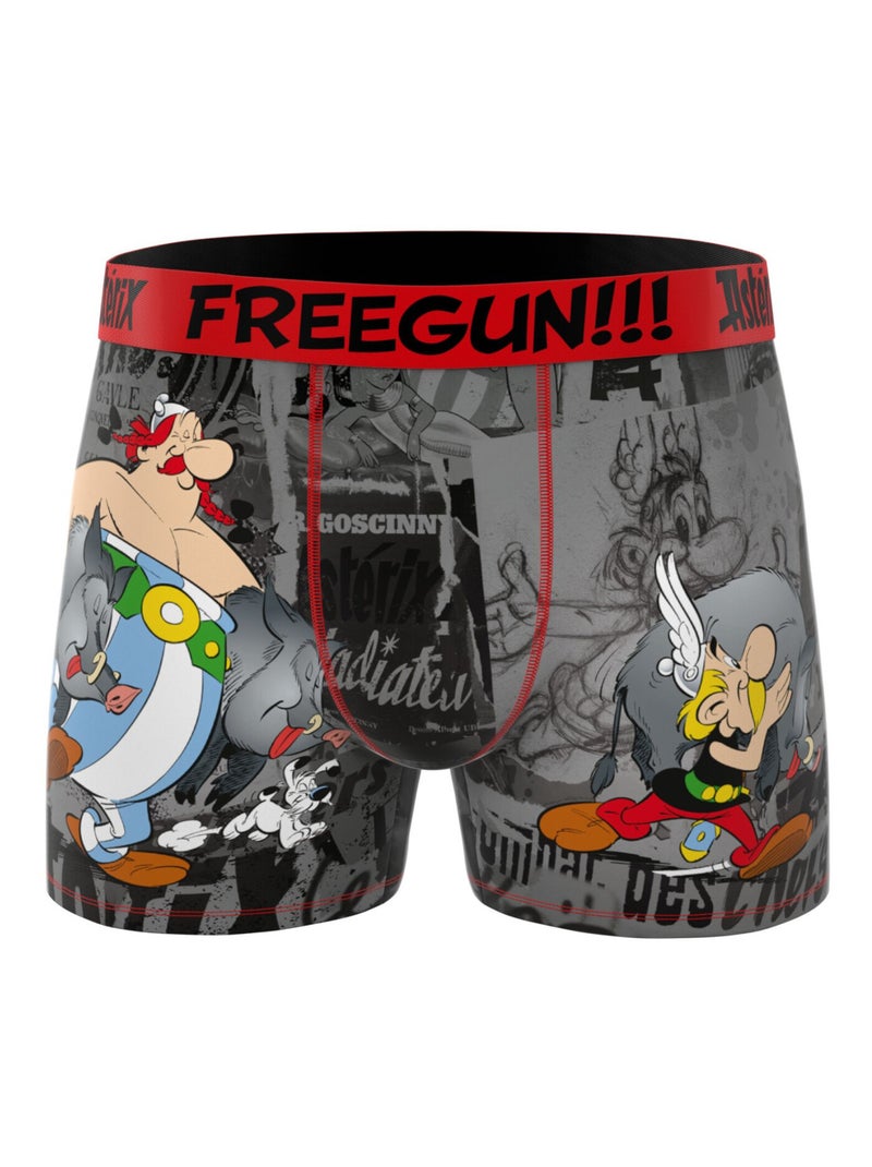 Lot de 4 boxers homme Asterix Freegun Bleu Gris - Kiabi