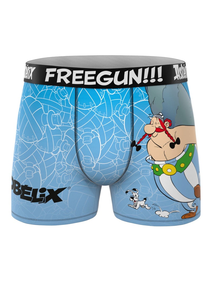 Lot de 4 boxers homme Asterix Freegun Bleu Gris - Kiabi