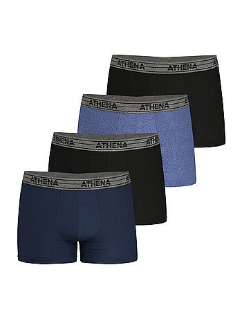 Lot de 4 boxers homme Basic Coton Ecopack Athena