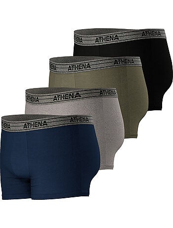 Lot de 4 boxers homme Basic Coton Ecopack Athena