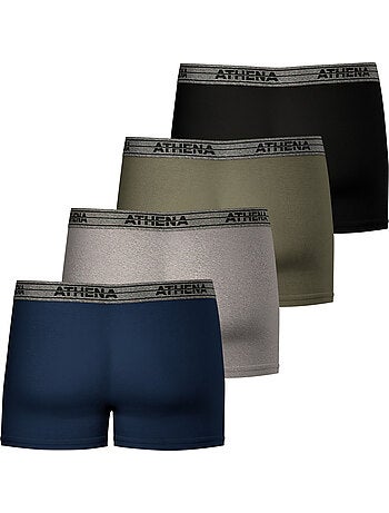 Lot de 4 boxers homme Basic Coton Ecopack Athena