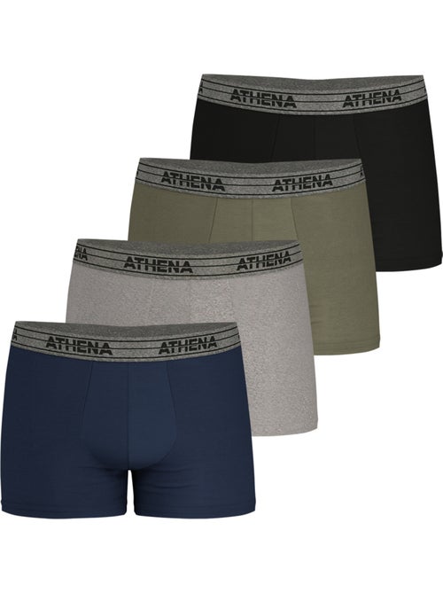 Lot de 4 boxers homme Basic Coton Ecopack Athena - Kiabi