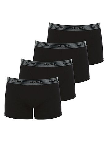 Lot de 4 boxers homme Basic Coton Ecopack Athena