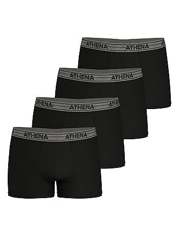 Lot de 4 boxers homme Basic Coton Ecopack Athena