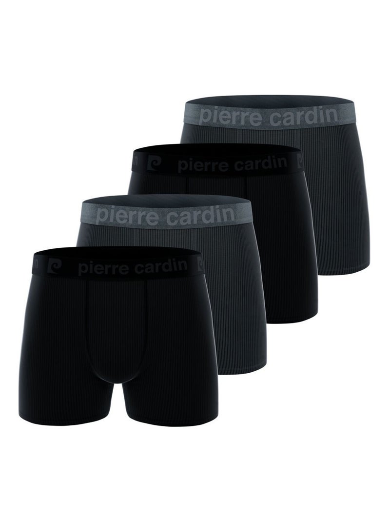 Lot de 4 boxers homme Bruce Pierre Cardin Noir Gris - Kiabi