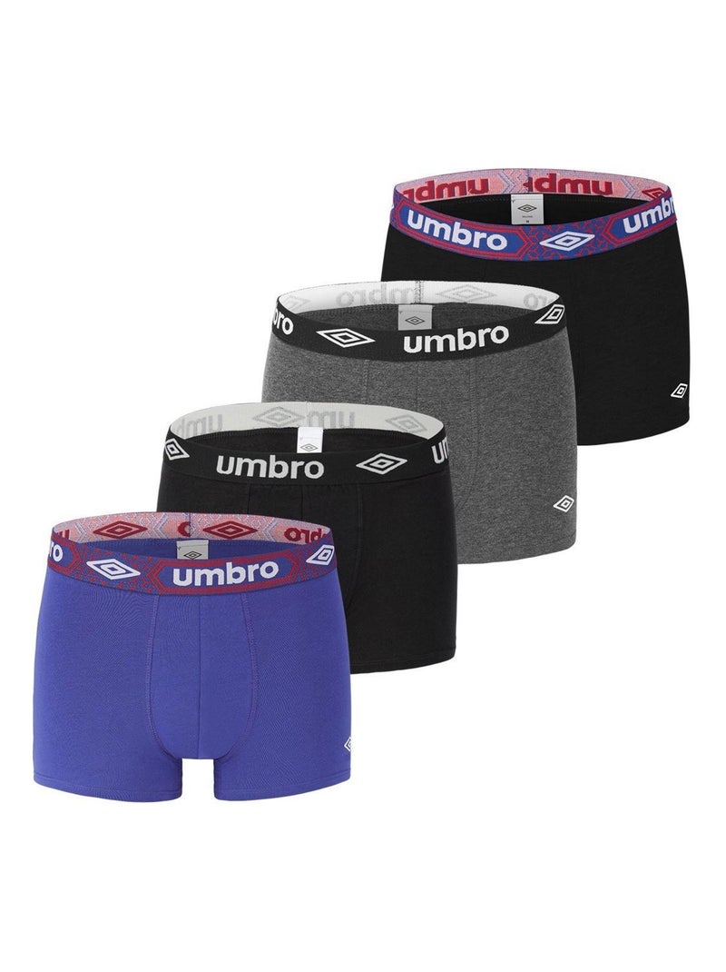 Lot de 4 Boxers homme coton Bio Neo Umbro Noir - Kiabi