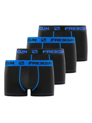 Lot de 4 Boxers homme coton Bleu Freegun