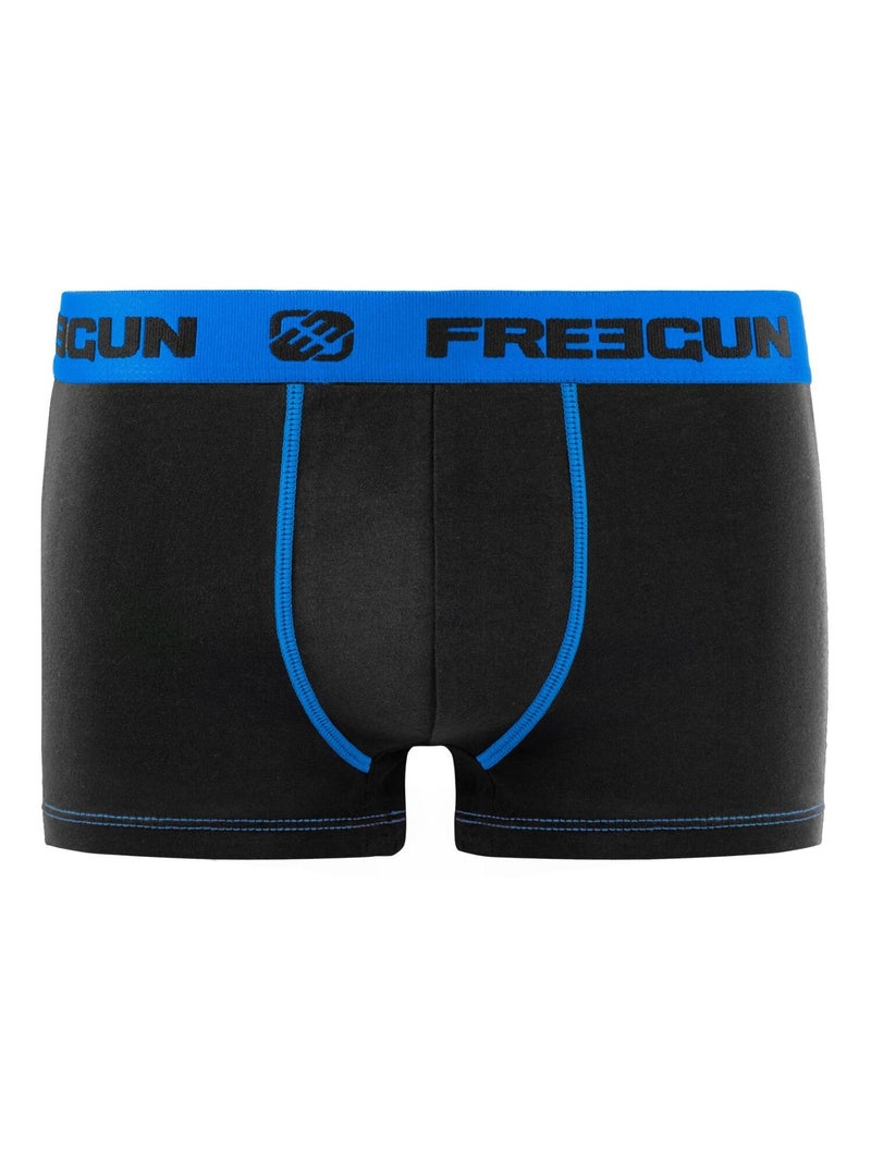 Lot de 4 Boxers homme coton Bleu Freegun Noir Bleu - Kiabi
