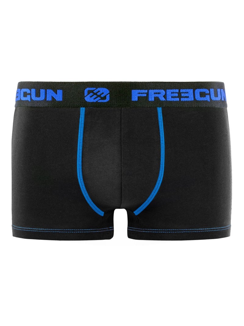 Lot de 4 Boxers homme coton Bleu Freegun Noir Bleu - Kiabi