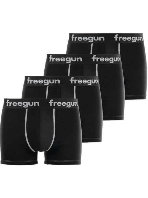 Lot de 4 Boxers homme coton Noir Freegun - Kiabi Lot de 4 Boxers homme coton Noir Freegun - Kiabi