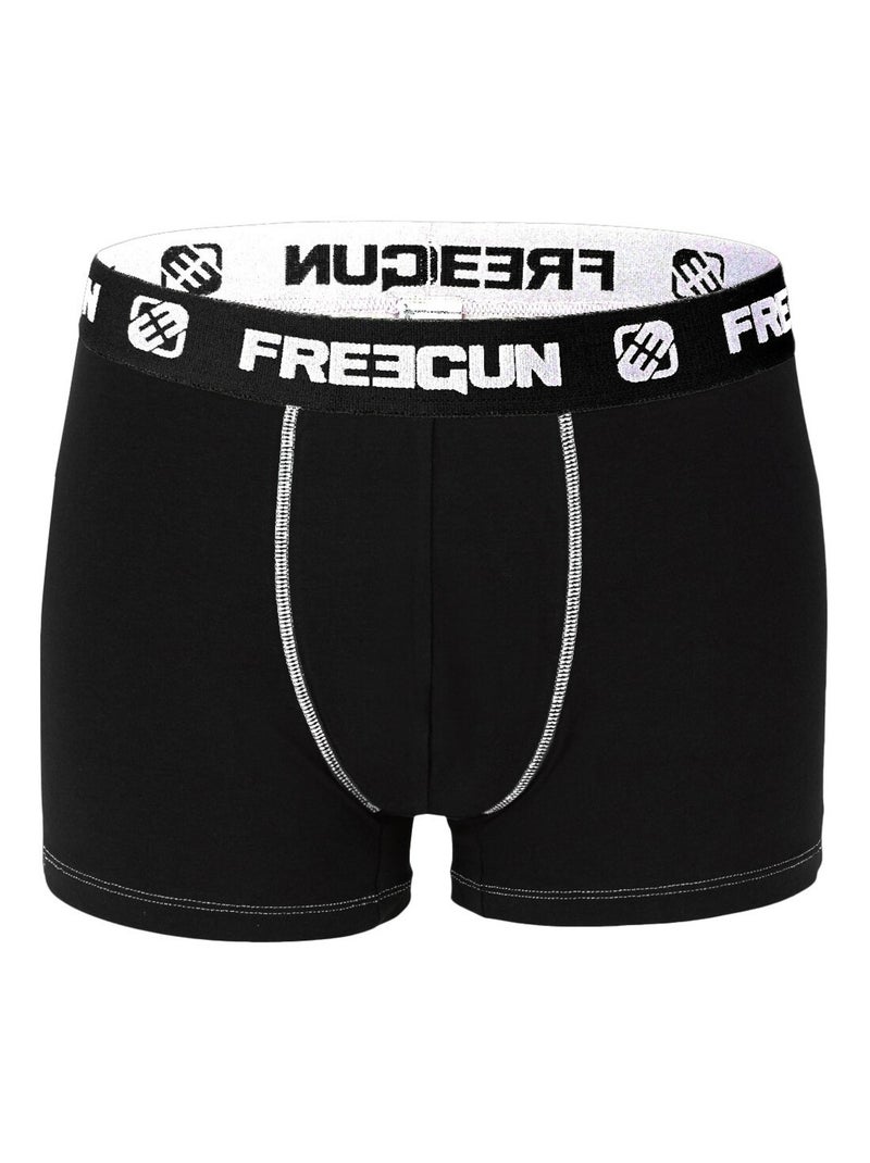 Lot de 4 Boxers homme coton Noir Freegun Noir Blanc - Kiabi