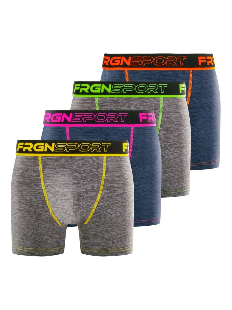 Lot de 4 boxers homme Dynamic Chiné MRK6 Freegun Gris Jaune - Kiabi