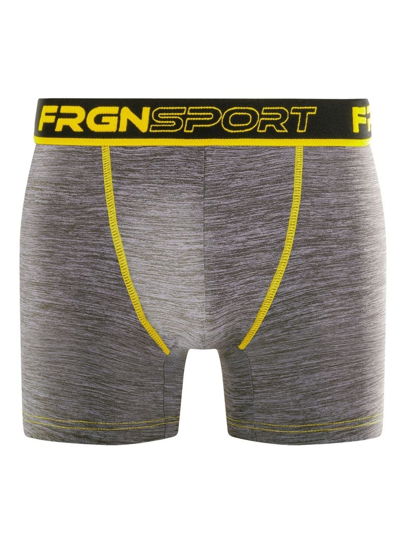 Lot de 4 boxers homme Dynamic Chiné MRK6 Freegun Gris Jaune - Kiabi
